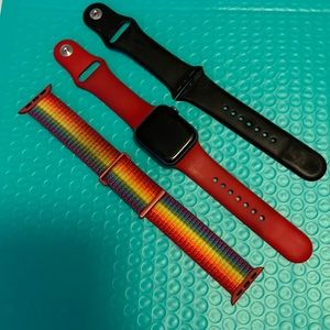 Apple Watch Series 5 gps/cellular Original Red band,charger,cube& 2 extra bands